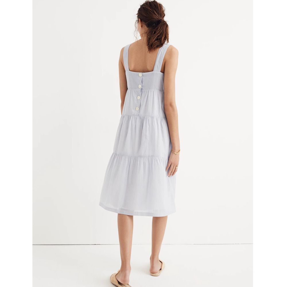 Madewell Striped Midi Dress Blue White Striped Size 4